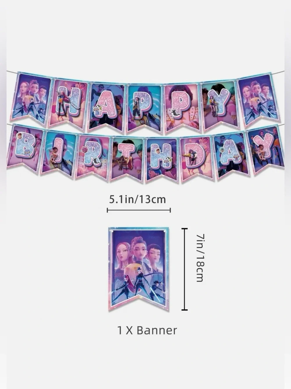 New K-Pop Demon Hunters Birthday Party Complete Decoration Kit 147 Pieces